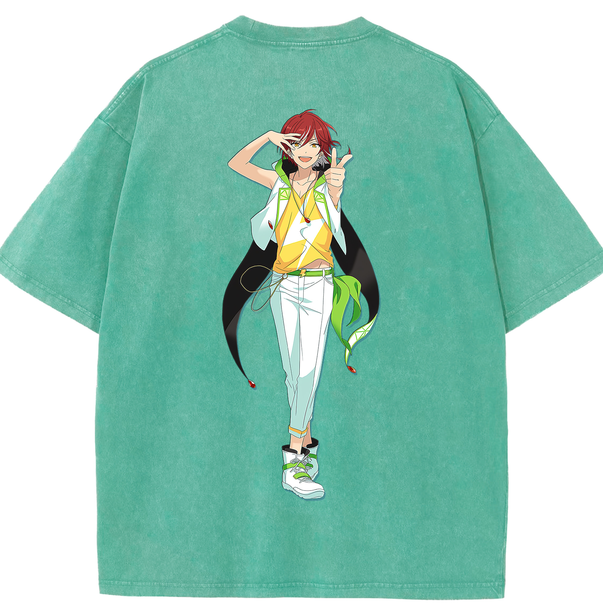 （画像用） あんさんぶるスターズ! Ensemble Stars 綿100% ヴィンテージ風 半袖Tシャツ（背面プリント）